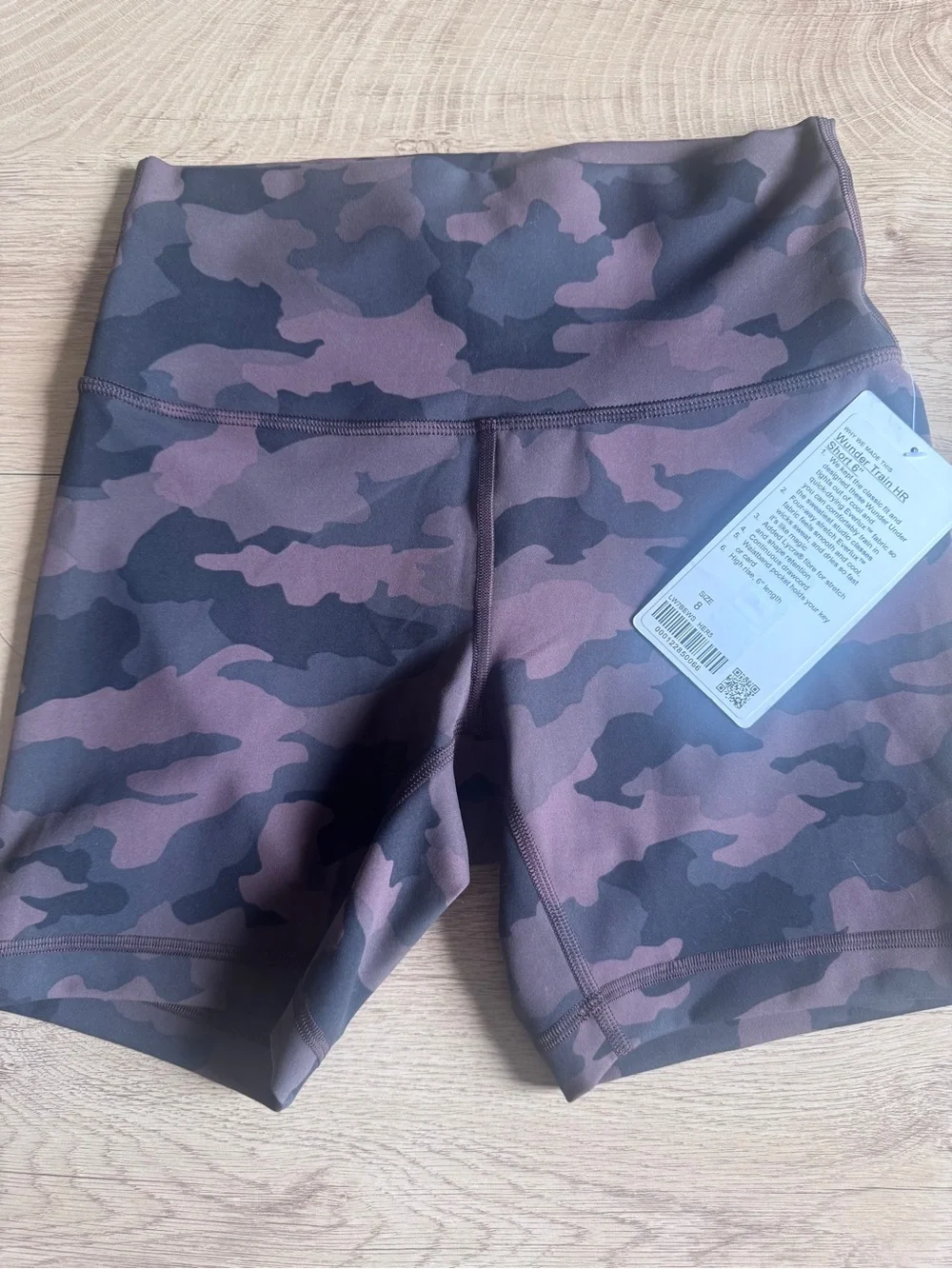 lululemon athletica High-Rise Camo Bike Shorts - Mauve and Black